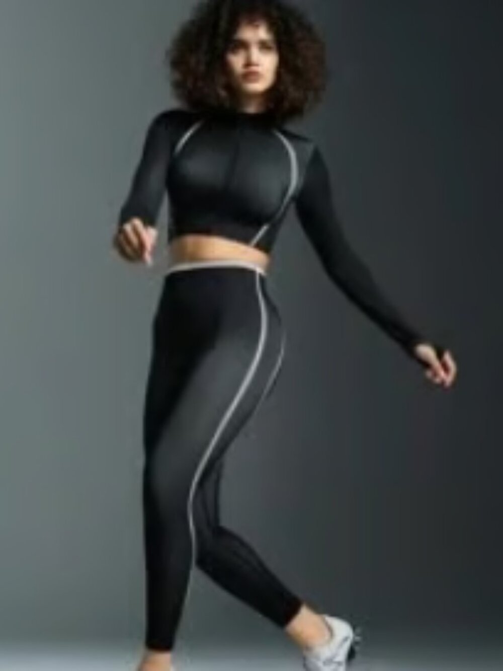 Seamless Leggings and Long Sleeve Crop Top Matching Set